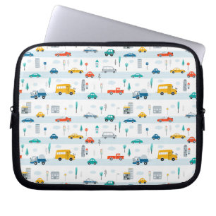 Cute Highway Vehicle Pattern Laptop Sleeve