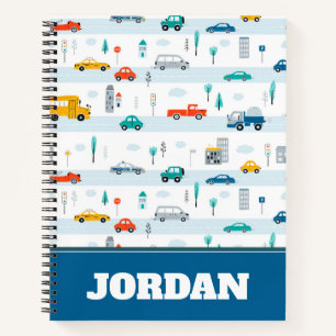Cute Highway Vehicle Pattern Notebook
