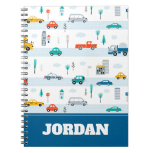 Cute Highway Vehicle Pattern Notebook