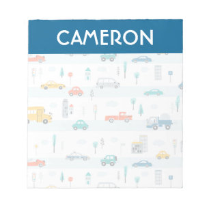 Cute Highway Vehicle Pattern Notepad