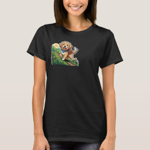 Cute Hiking Golden Retriever Puppy Adventure T-Shirt