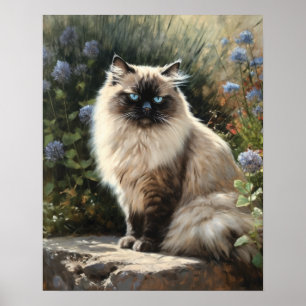 Cute Himalayan Cat Art Print Poster