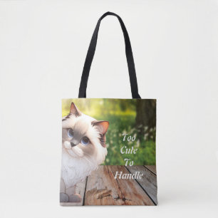 Cute Himalayan Peek Around Cat Tote Bag