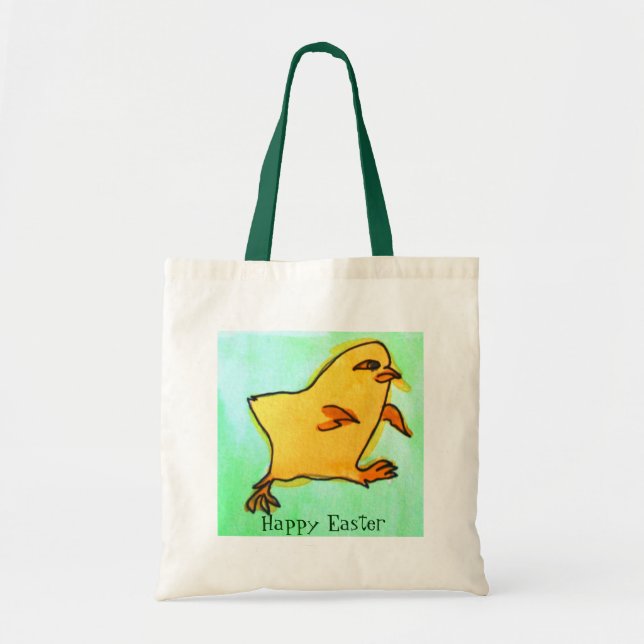 Cute hip Easter chick retro illustration Tote Bag (Front)