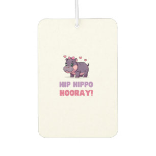 Cute HIP HIPPO HOORAY MOO DENG Cartoon Animal Adve Car Air Freshener