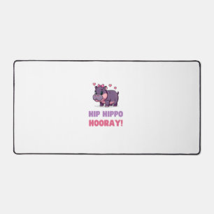 Cute HIP HIPPO HOORAY MOO DENG Cartoon Animal Adve Desk Mat