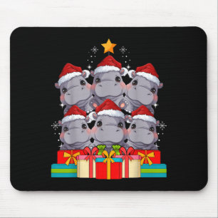 Cute Hip Le Hiptamus Christmas Tree Xmas Hat Mouse Pad