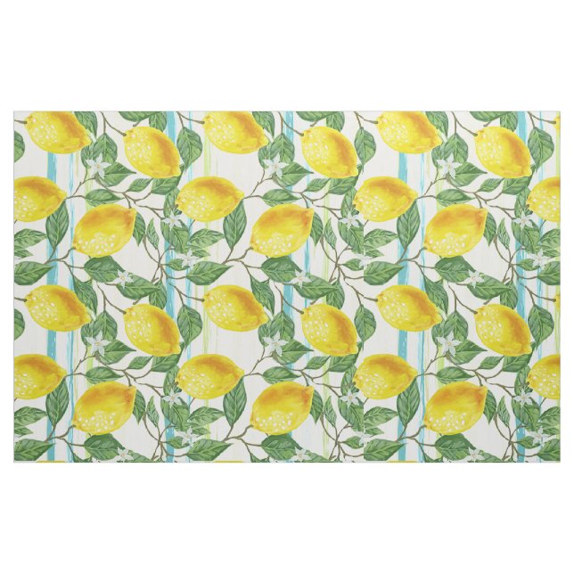 Cute Hip Tropical Summer Lemon Fruit Pattern Fabric (Fat Quarter)