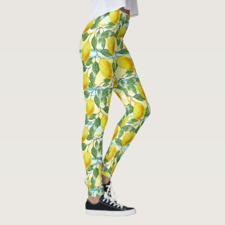 Cute Hip Tropical Summer Lemons Fruit Pattern Leggings