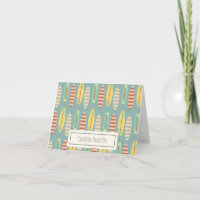 Cute Hippie Hawaii Surfing Surfboard Pattern Blue