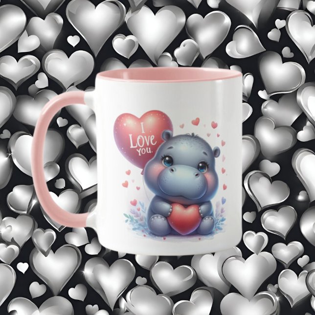 Cute hippo add message  mug (Creator Uploaded)