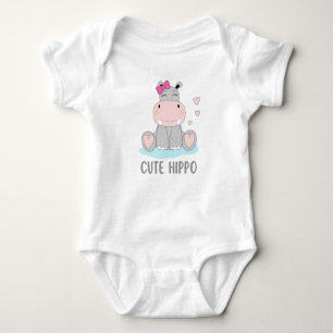Cute hippo baby bodysuit