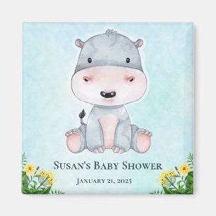 Cute Hippo Baby Shower Party Favours Magnet