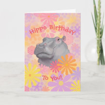 Cute Hippo Birthday Card
