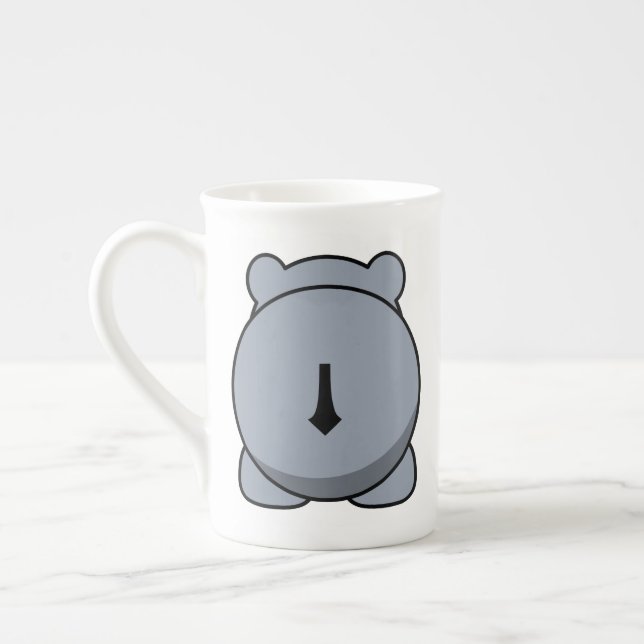 Cute hippo bone china mug (Left)