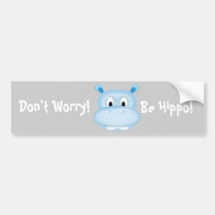 Cute Hippo Bumper Sticker