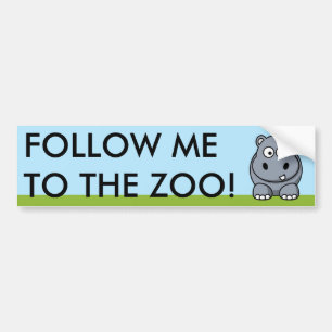 Cute Hippo Bumper Sticker