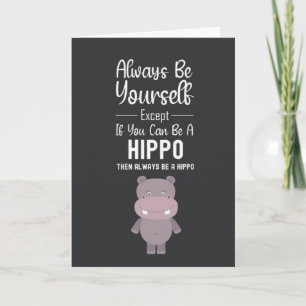 Cute Hippo Cards Humour Hippopotamus Funny Animal