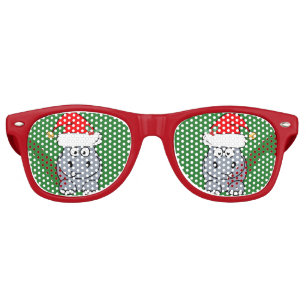 Cute Hippo Christmas Retro Sunglasses