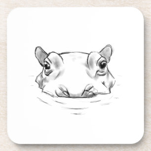Cute hippo coaster
