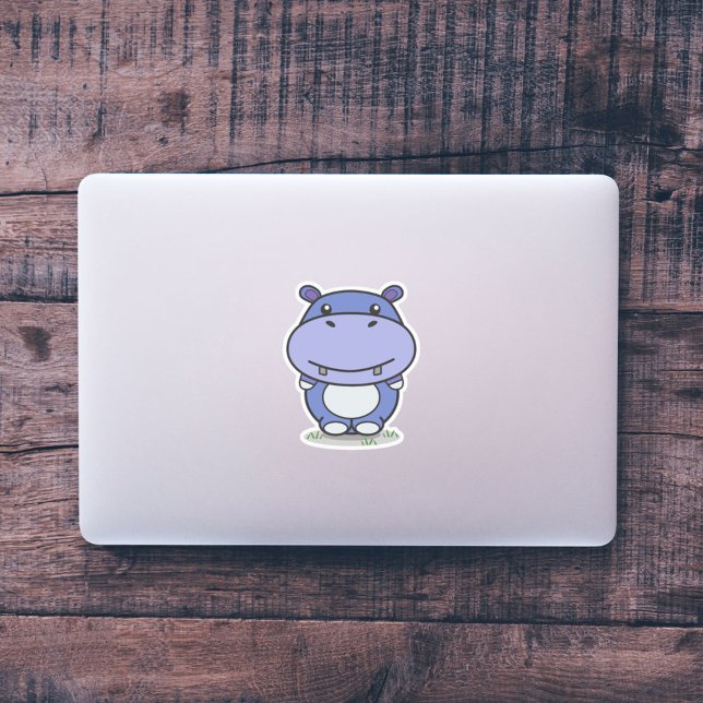 Cute Hippo Custom-Cut Sticker (Cute Hippo Custom-Cut Sticker)