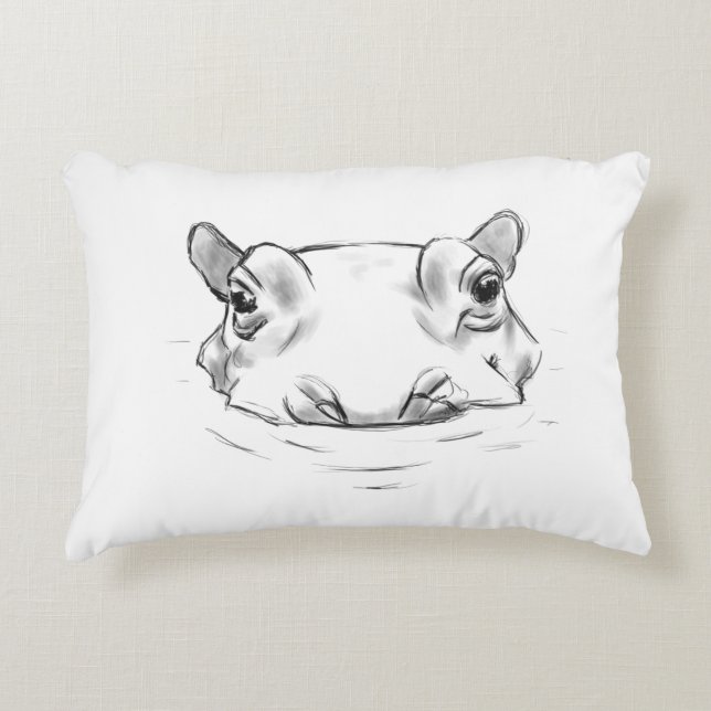 Cute hippo decorative cushion (Front)