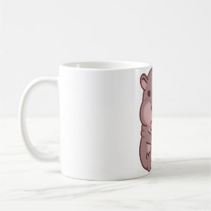 Cute Hippo Drinking Bubble Tea Coffee Mug