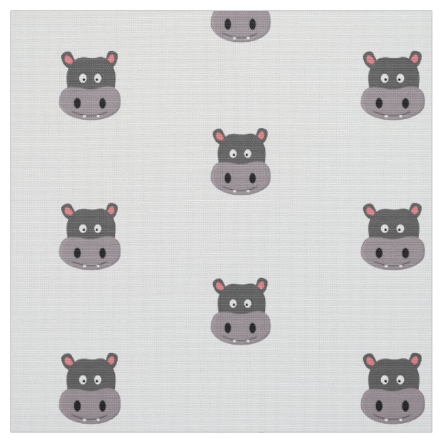 cute hippo fabric (Swatch)
