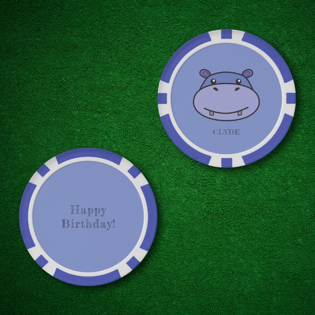 Cute Hippo Face Poker Chips (Cute Hippo Face Poker Chips)