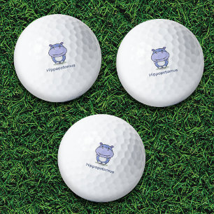 Cute Hippo Golf Balls