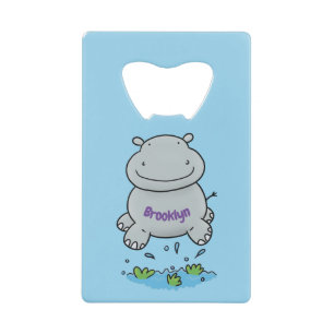 Cute hippo jumping cartoon illustration