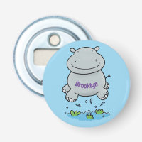 Cute hippo jumping cartoon illustration