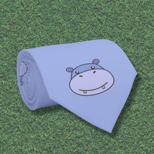 Cute Hippo Neck Tie