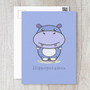 Cute Hippo Postcard