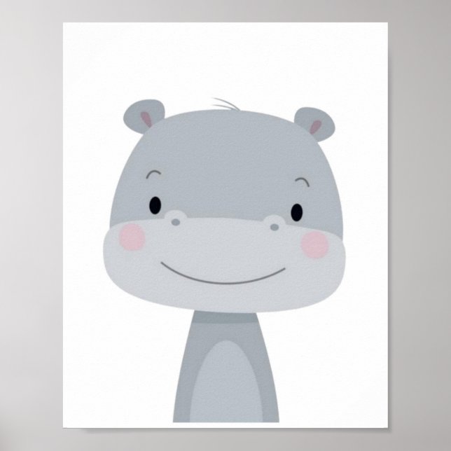 Cute Hippo. Poster (Front)