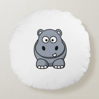 Cute hippo round cushion