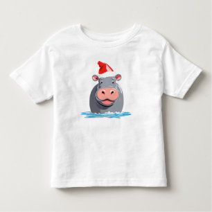 Cute HIPPO Safari Santa Christmas Costume Squad Toddler T-Shirt