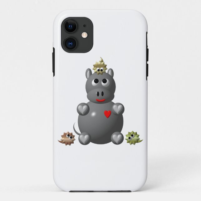 Cute Hippo with Hamsters Case-Mate iPhone Case (Back)