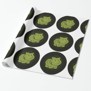 Cute hippo wrapping paper
