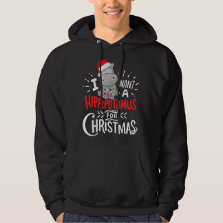 cute hippo xmas - i want a hippopotamus  christmas hoodie