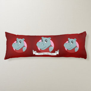 Cute hippopotamus cartoon body cushion
