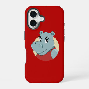 Cute hippopotamus cartoon iPhone 16 case