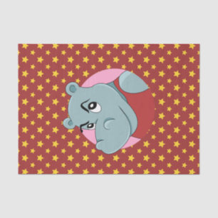 Cute hippopotamus cartoon tissue paper