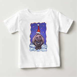 Cute Hippopotamus Christmas Baby T-Shirt