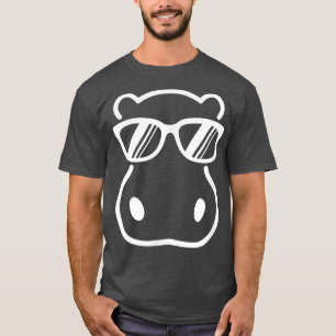 Cute Hippopotamus Wearing Sunglasses Graphic  T-Shirt