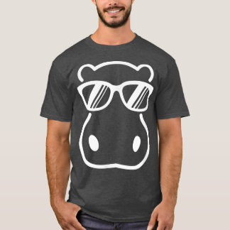 Cute Hippopotamus Wearing Sunglasses Graphic  T-Shirt