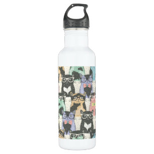 Cute Hipster Cats Pattern 710 Ml Water Bottle