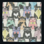 Cute Hipster Cats Pattern Bandana<br><div class="desc">Cute Hipster Cats Pattern</div>