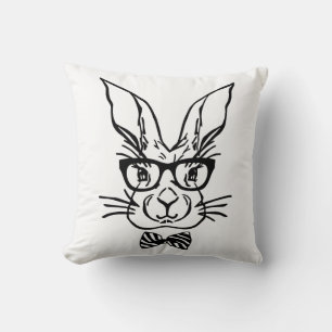 Cute Hipster Easter Bunny Cushion