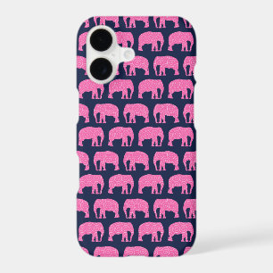 Cute Hipster Elephant Pattern Pink Blue